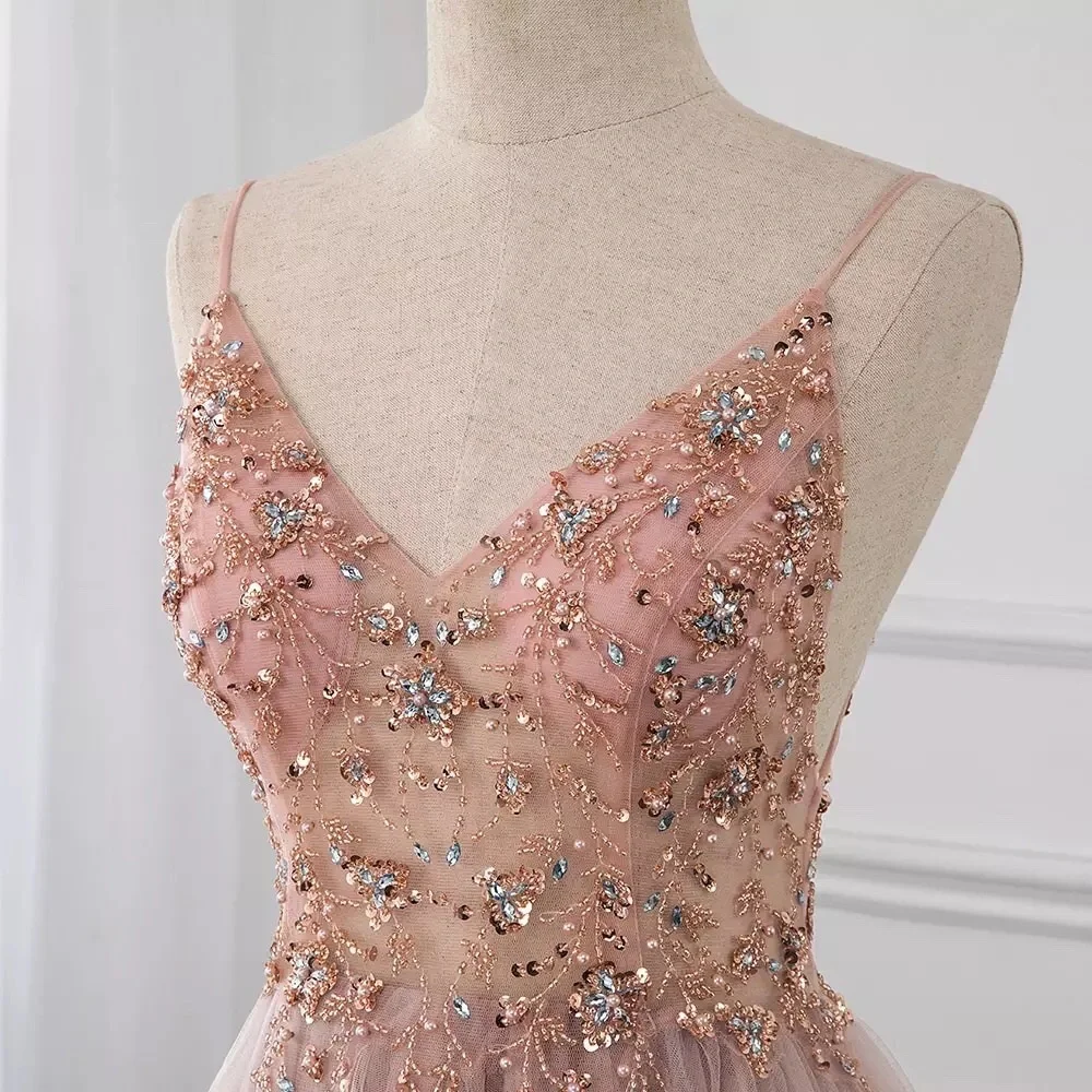 Dusty Rose Prom Dress Wedding Slit Dress NWT - Picture 3 of 6
